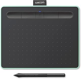 جهاز لوحي للرسم بالرسومات اللاسلكية Wacom Intuos مع 3 برامج إضافية ، 7.9 X 6.3 ، أسود مع لهجة الفستق (CTL4100WLE0)