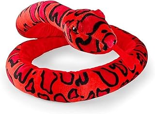 Xshelley 170 cm Giant Two-Tone Snake Plush Toy, the Petting Zoo Snake Plush Animal, Realistic Snake Plush Doll Gifts for Children's Birthday Party (Red)