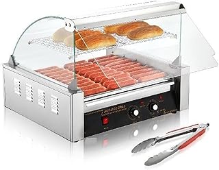 Xhklwsry 5/7/11 Rods Commercial Hot Dog Roller Electric Sausage Maker Barbecue Grill Machine for Camping Party Home Appliance Quick Heating, Easy Cleaning(5 Rod)