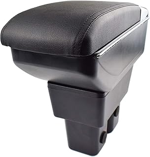 Yurefax Armrest Box, for Suzuki, Jimny 2018 2019 2020 Duel Comfort Storage Black Leather Content Ash Tray Center Console Car Styling Cup Holder Car Armrest Storage Box(Black thread)