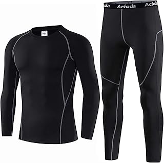 Acfoda Thermounterwäsche Herren Weich Winter Thermowäsche Set Wärme Dicke Skiunterwäsche. S-2XL