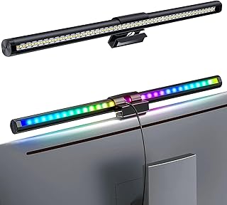 شريط إضاءة الشاشة شاشة USB من ANSCHE ضوء مزدوج مع مستشعر اللمس كمبيوتر RGB قابل للتعتيم وضع 5 ألوان خلفية 15 لونًا مرشح أزرق مصباح لألعاب المكتب المنزلي