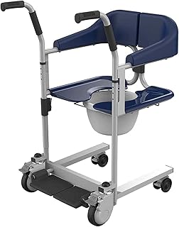 GZDuskv Patient Lift Professional Shower Chair, Solve The Movement of Bedridden Patients Hand Push Toilet Chair, 3-in-1 Multifunction Commode Bath Chair for The Disabled and Paralyzed Patient Care