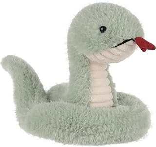 Apricot Lamb Snake Plush Toys for Children, Soft Cute Cuddly Toy for Baby Girls and Boys, Fluffy Snake Light Green, 25 cm