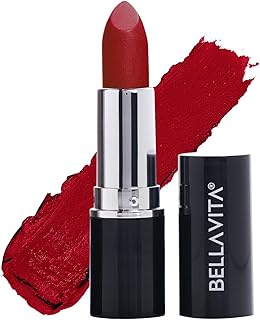 BELLAVITA Comfort Matte Bullet Lipstick, Intense Colour, Creamy Matte Finish, Intense Moisturisation, Smooth Glide, 4 Hr Stay, Scarlet Red, 4.2 ml