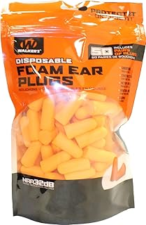 Walker's 32dB NRR Sound Blocking PU Foam Passive Hearing Protection Range Shooting Hunting Work Soft Comfortable Adaptable Orange Earplugs