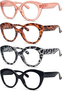 Eyekepper 4-Pack Round Reading Glasses for Women Large Frame Readers