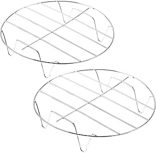 رف تبخير، عبوة من قطعتين مقاس 7 انش من الستانلس ستيل الامن غذائيا للطهي بالبخار والتبريد والتحميص في المطبخ والخارج (18 سم)