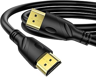 كيبل HDMI 4K من روميسي (HDMI 2.0، 18Gbps) موصلات مطلية بالذهب فائقة السرعة، عودة صوت ايثرنت، فيديو 4K، FHD 1080p ثلاثي الابعاد متوافق مع Xbox Playstation Arc PS3 PS4 PS9 PC HDTV (6.6 قدم، اسود)