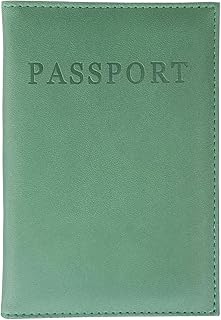 FATASH PU Leather Passport Holder - Soft, Comfortable, Waterproof Cover for Passport, CDC Vaccination Card, ID, Credit Cards, with Card Storage, Dark Green, Dark Green, Casual