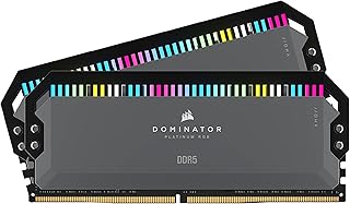 كورسير ذاكرة كومبيوتر دومينيتور بلاتينيوم RGB DDR5 RAM 64GB (2x32GB) 6000MHz CL30 AMD اكسبو iCUE - رمادي (CMT64GX5M2B6000Z30)