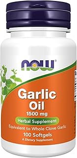 Now Foods, Garlic Oil (Garlic Oil), 1500 mg, Laboratory Tested, Vegetable, Gluten-Free, GMO Free (Soft Capsules, Pack of 100)