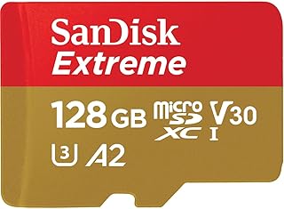 سانديسك بطاقة مايكرو اس دي اكس سي اكستريم 128GB للالعاب المحمولة، حتى 190 ميجابايت/ثانية، مع اداء تطبيق A2، UHS-I، الفئة 10، U3، V30