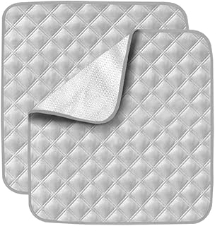 Incontinence Pad 2 Pack, Anti-Slip Reusable Incontinence Protector, Washable Seat Pad, Bed Chair Pad Large (Grey)