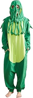 Focupaja Unisex Adult Mysterious Animal Pyjamas Green Jumpsuit Carnival Costume Halloween Party Cosplay Onesie Women Men