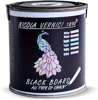 NICOLA VERNICI Blackboard Effect Water Based Black Paint Suitable For Any Surface - Size 0.25 Litre