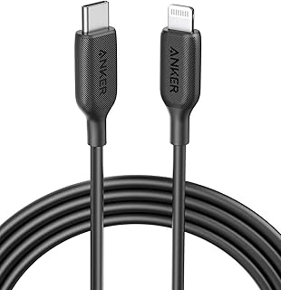 كيبل USB C الى لايتنينج من انكر، باورلاين III معتمد من ابل، كيبل لايتنينج شحن سريع لايفون 11 برو، 11 برو ماكس X XS Xr ماكس 8، سماعات ايربودز برو، يدعم توصيل الطاقة، (اسود)، 1.83 متر