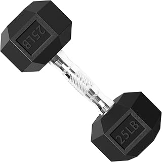 Balelinko Rubber Grip Encased Dumbbell Cast Iron Weight with Anti-Slip Handle - 3-100LBS for Exercises - Strength Training Equipment - Home Gym Accessories - Full Body Workout - Muscle Building