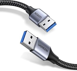 كيبل USB 3.0 نوع ايه إلى من يوجرين، ذكر لذكر لنقل البيانات لملحقات القرص الصلب والطابعات واجهزة المودم والكاميرات (0.5 م)