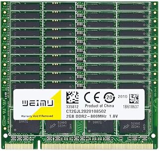 الكترونيكس - 50 قطعة DDR2 2 جيجا 667 ميجاهرتز 800 ميجاهرتز PC2-6400 PC2 5300 204 دبوس 1.8 فولت غير مخزن مؤقت SODIMM Ddr2 ذاكرة RAM (DDR2 800 ميجاهرتز × 50 قطعة)