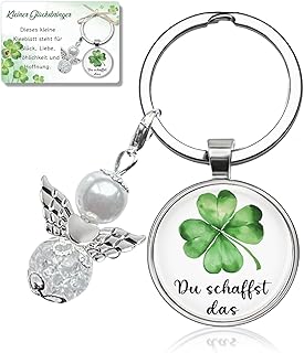 Key ring clover leaf lucky charm, small gifts for advent calendar filling, Christmas gifts small items, good luck gifts courage gift, you create the lucky charm