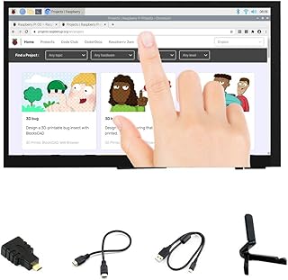 شاشة لمس 7 انش HDMI LCD بدقة 1024x600 من انجكول، وحدة عرض IPS متوافقة مع راسبيري باي 4 3 2 1 B B+ A+، الكمبيوتر، تدعم ويندوز 10 8.1 8 7، 7 دي بي كابلد , 1