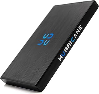 Hurricane External Hard Drive 1TB 2.5" USB 3.0 Compact Ultra Slim Portable Aluminum HDD Backup for PC Laptop Desktop Computer Ps4 Ps5 Xbox USB Storage compatible with Windows, Mac OS, Linux