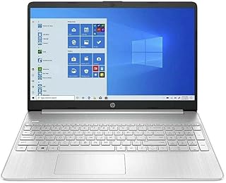 لابتوب 2022 HP 15.6 انش HD بدون لمس الجيل 11 انتل كور i3-1115G4 وRAM 8GB وSSD 256GB وكاميرا ويب HD وواي فاي وبلوتوث 4.2 وUSB C وHDMI وويندوز 10 اس، فضي طبيعي، دعم LPT لمدة اسبوعين