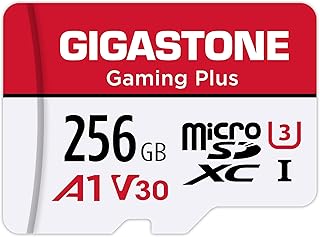 بطاقة Micro SD 256GB للالعاب بلس من نينتندو سويتش ووايز وجوبرو وكاميرا داش وكاميرا مراقبة وتسجيل فيديو 4K UHS-I A1 U3 V30 C10 بسرعة 100 ميجابايت/ثانية مع محول