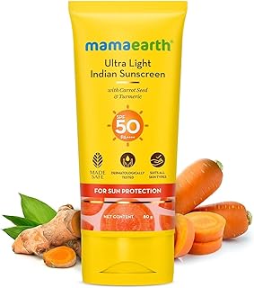 واقي الشمس الهندي فائق الضوء من ماماإيرث SPF50 Pa+++، 80 مل، 50 SPF