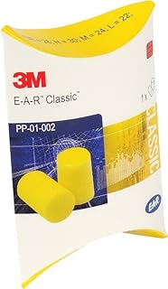 3M سدادات اذن مسبقة التشكيل E-A-R Classic II (28 ديسيبل، مقاومة للرطوبة، 25 زوج)، لون اصفر، PP01200