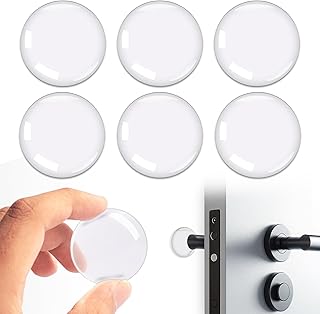 Affixers White Wall Guards to Protect Walls and Prevent Door from Slamming, Small 1.6" (6 Pack) Self Adhesive Door Stoppers for Wall, Doorknob Stopper Wall Protector, Wall Mount Door Stop