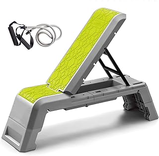 leikefitness Multifunctional Aerobic Deck with Cord Workout Platform Adjustable Dumbbell Bench Weight Bench Professional Fitness Equipment for Home Gym…