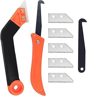 Grout Remover Tool, Tile Grout Scraper, Removal, Hand Saw with 5 Replacement Blades, Joint Knife, Joint Cleaner Scraper for Bathroom, Kitchen, Wall, Tile Cleaning