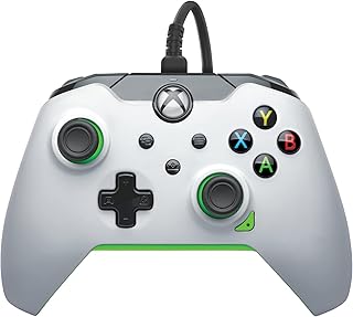 PDP Wired Controller Neon White for Xbox Series X|S, Gamepad, Wired Video Game Controller, Gaming Controller, Xbox One, Officially Licensed - Xbox Series X