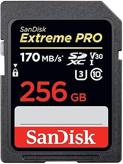 سانديسك بطاقة ذاكرة اكستريم برو 256GB Sdxc حتى 170 ميجابايت/ثانية، Uhs-I، الفئة 10، U3، V30