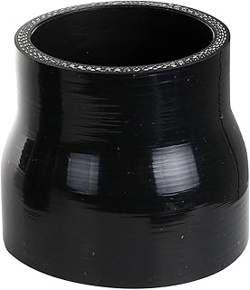 AC PERFORMANCE ID 1-5/8" to 1-3/8" (42mm to 36mm) Silicone Hose Straight Reducer 3-Ply Reinforced Black, 3" Length