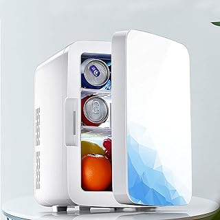 WRQqazx Mini Fridge, 10 Liter Compact Refrigerators Fridge Portable Thermoelectric Cooler and Warmer Makeup Skincare Fridge Car Fridge Small Refrigerator for Skincare, Foods, Home and Travel