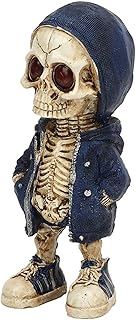 Nurnesy Cool Skeleton Figurines | Mini Resin Skeleton Figures | Collectible Gothic Skull Surprise | Exquisite Skull Statue Decoration for Women Men | Day of The Dead Deco for