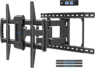 ماونتج دريم حامل تلفزيون يثبت على الحائط لمعظم مقاسات 42-75 بوصة، حامل تلفزيون ممتاز كامل الحركة مع اذرع مفصلية، بحد اقصى 600×400 ملم، حتى 100 باوند، يناسب مسامير 16 و18 و24 انش، MD2622-24K