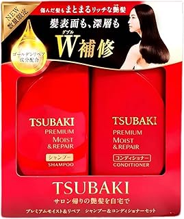 مجموعة شامبو وبلسم بريميوم مويست اند ريبالر تسوباكي من شيسيدو (كل منها 490 مل)، للشعر تالف
