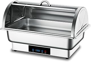 Home Kitchen Buffet Heater Stainless Electric Chafing Dish Food Warmer 9L Chafing Dishes for Buffet 30-90 ℃ Temperature Adjustable Led Display Food Warmer Tray for Catering Parties Buffets 3 grid(1 gr