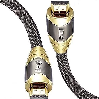 كيبل فاخر HDMI 2.1 8K من ايبرا، من الرصاص بسرعة عالية للغاية 48 Gbps يدعم 8K@60HZ و4K@120HZ و4320p متوافق مع فاير تي في ويدعم 3D ووظيفة الايثرنت و8k UHD واكس بوكس 3D وبلاي ستيشن 3/4 والكمبيوتر-2 متر