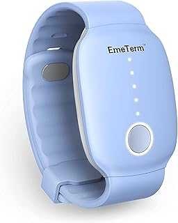 EmeTerm Fashion FDA Cleared Anti-Nausea Wristband Relieve Motion & Morning Sickness Travel Nausea Vomit Relief Rechargeable Fashion Strap Design No Gel Drug Free Wrist Bands Without Side Effects