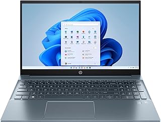 HP لابتوب بافليون الاحدث 2022 بشاشة 15.6 انش FHD 1080P IPS ومعالج AMD رايزن 7-5700U ثماني النواة (حتى 4.3GHz افضل من i7-1180G7) وذاكرة RAM 8GB وSSD NVMe 512GB ولوحة ارقام وHDMI وWiFi وUSB A وC وصوت من