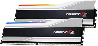 G.سكيل ذاكرة كمبيوتر مكتبي ترايدنت Z5 RGB (انتل XMP 3.0) DDR5 RAM 64GB (2x32GB) 6000MT/s CL30-40-40-96 1.40 فولت UDIMM - فضي معدني (F5-6000J3040G32GA2-TZ5RS)