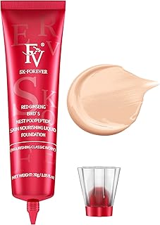 Full Coverage Foundation, FV Liquid Foundation with Concealer, Long-Lasting, Moisturising Concealer for Dry Skin, Normal Skin Make-Up, Vegan Formula Shade Nourishing Classic Ivory