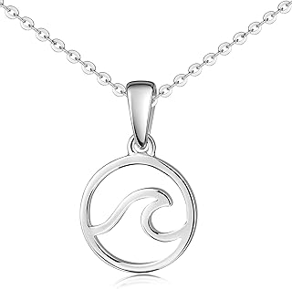 Wave Pendant Small for Chain 925 Sterling Silver with Necklace KA-48