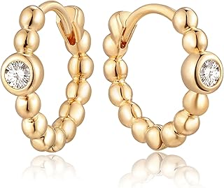 MEVECCO Gold Hoop Earrings for Women 18K Gold Plated Huggie Earrings Handmade Simple Minimalism Hoop Hypoallergenic Earrings for Everyday Jewelry