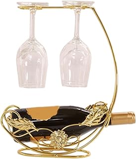 CKJXCVB Wine bottle holder سطح المكتب مادة حديدية مطار(Gold)